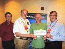 (L-R) John Hobson, WD5BFS, Temple ARC; Dr David Woolweaver, K5RAV, ARRL West Gulf Division Director; Gerald Richmond, N5ZXJ, TARC President, and John Robert Stratton, N5AUS, West Gulf Division Vice Director.